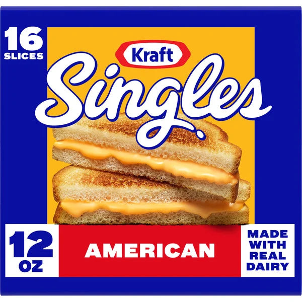 Rebanadas de queso americano Kraft Singles, 16 unidades