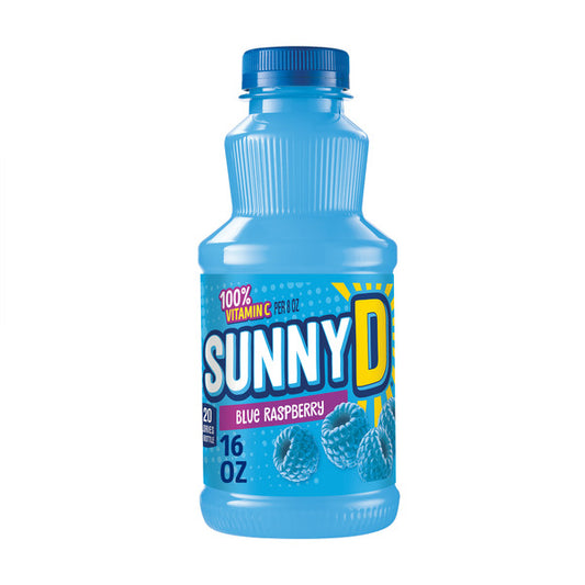 Bebida de jugo de frambuesa azul SunnyD de 16 onzas líquidas