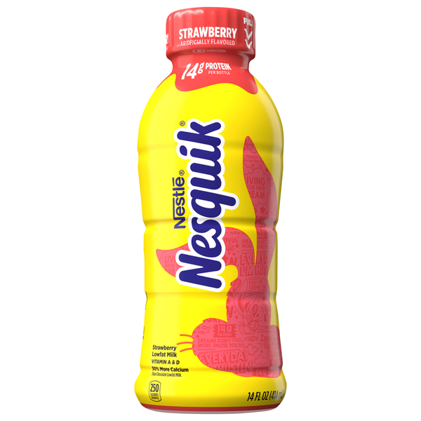 Leche baja en grasa sabor fresa Nestlé NESQUIK lista para beber 14 fl oz