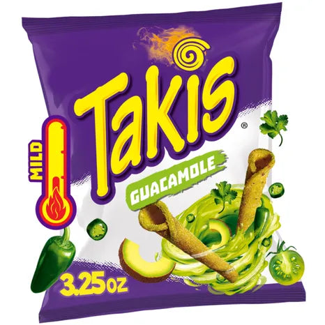 Takis, chips de tortilla enrollados con sabor a guacamole, ligeramente picantes, 92 g