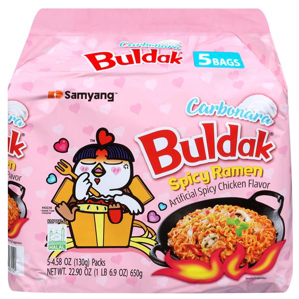 Samyang Carbonara Ramen picante con sabor a pollo, 4.58 oz
