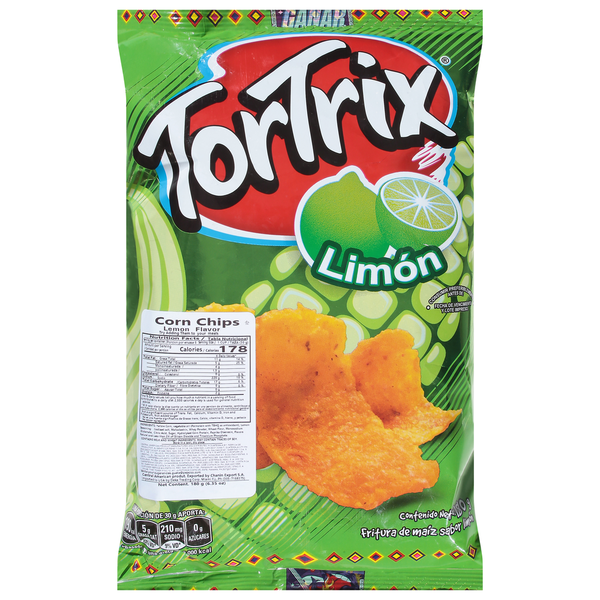Tortrix Corn Chips, sabor limón, 179 g