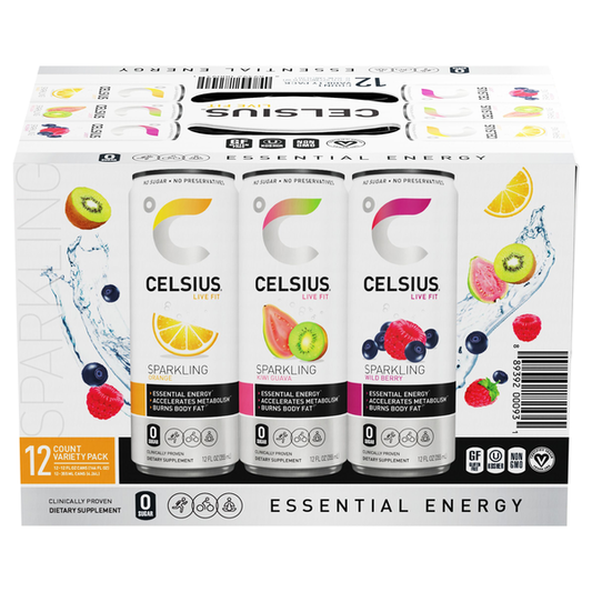 Celsius Original Variety Pack, Energy Drink 12 x 12 fl oz