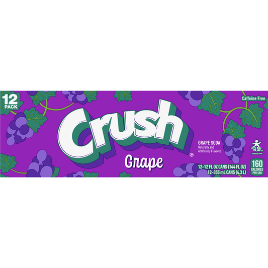 Refresco Crush, sabor uva, paquete de 12 unidades de 355 ml (12 onzas líquidas)
