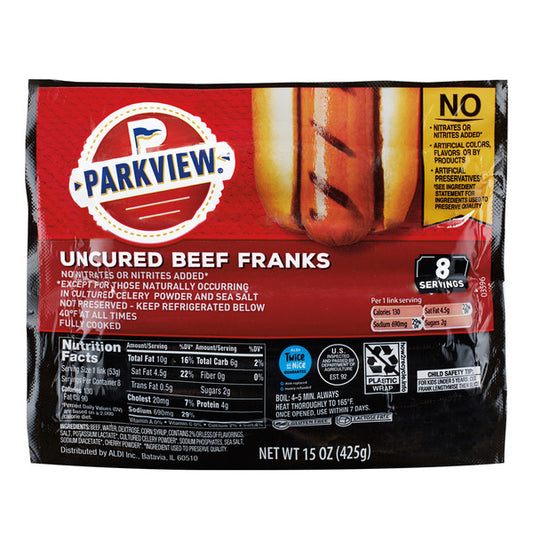 Salchichas de res sin curar Parkview de 15 oz