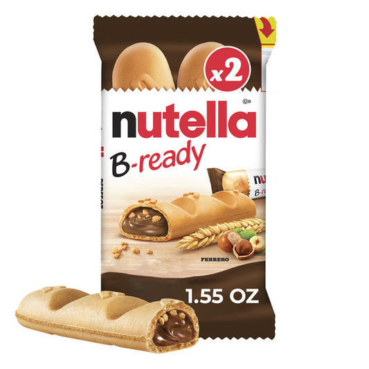 Barritas de Nutella con oblea, crema de avellanas y cacao, barritas individuales envueltas, paquete de 2, 44 g