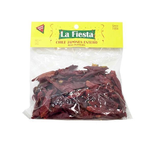 La Fiesta Chile Japones Entero Red Peppers 3 oz