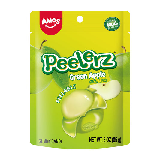 Amos Peelerz Green Apple Peelable Gummy Candy 3 oz