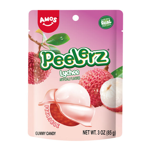Amos Peelerz Lychee Peelable Gummy Candy 3 oz
