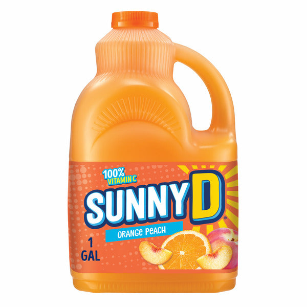 Bebida de jugo de naranja y durazno SunnyD de 128 onzas líquidas