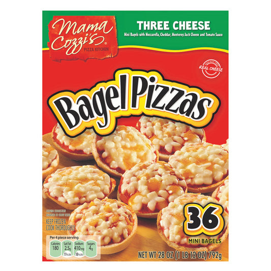 Bagels de pizza mini de tres quesos de Mama Cozzi's Pizza Kitchen (28 oz)