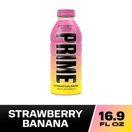 Bebida hidratante PRIME, sabor fresa y plátano, 16.91 onzas líquidas