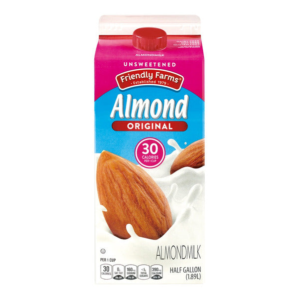 Leche de almendras sin azúcar original de Friendly Farms, 64 onzas líquidas