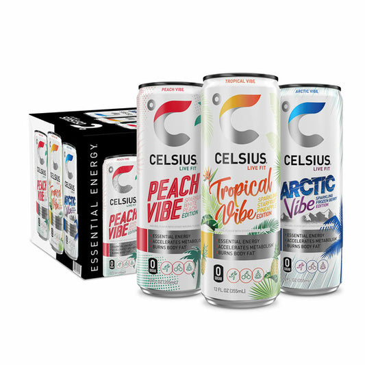 Celsius Vibe Variety Pack, Energy Drink 12 x 12 fl oz