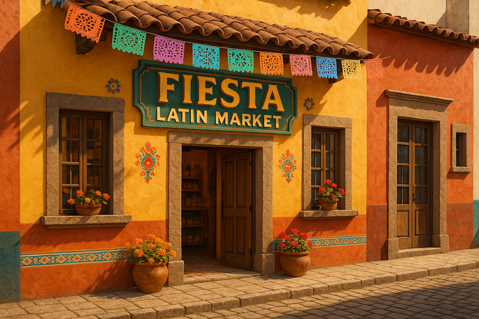 old town mexican tienda on street, Fiesta Latin Market